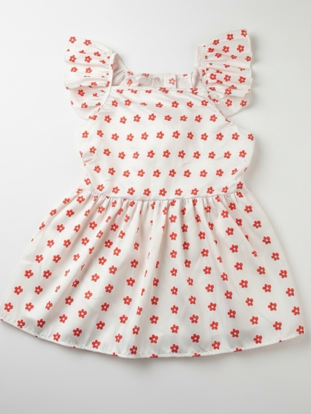 Floral Dog Dress in White & Red Like New